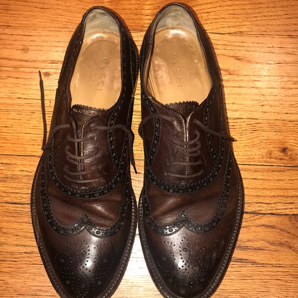 Gucci Other - Gucci men’s brown wing tip tie up dress shoes
